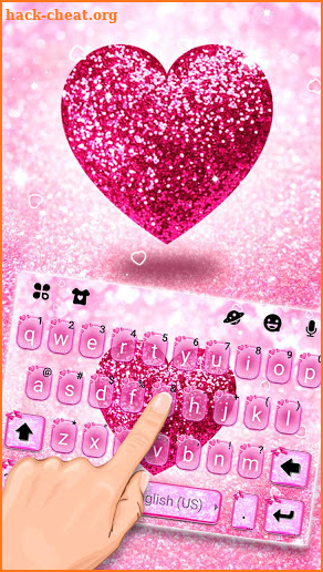 Pink Glitter Heart Keyboard Theme screenshot