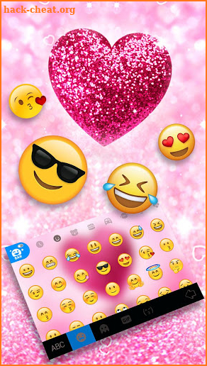Pink Glitter Heart Keyboard Theme screenshot