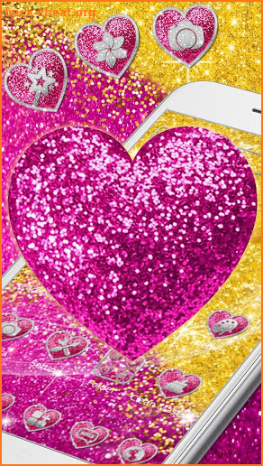 Pink Glitter Heart Theme screenshot