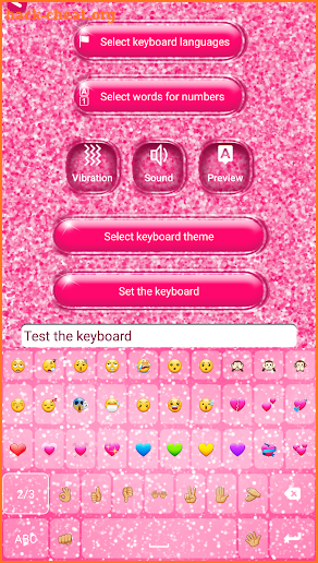 Pink Glitter Keyboard screenshot