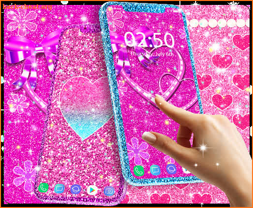 Pink glitter live wallpaper screenshot