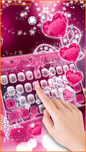 Pink Glitter Love Butterfly Keyboard screenshot