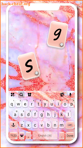 Pink Glitter Marble Keyboard Background screenshot