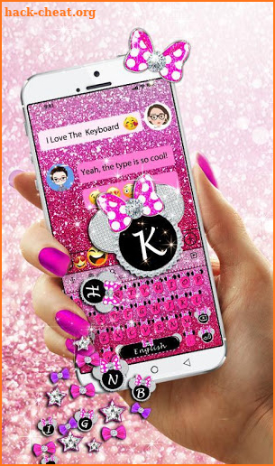 Pink Glitter Minny Keyboard Theme screenshot