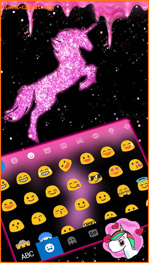 Pink Glitter Unicorn2 Keyboard Theme screenshot
