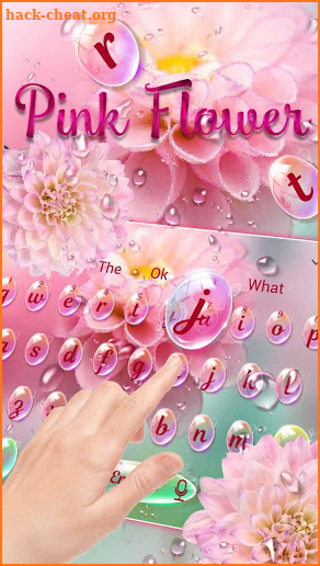 Pink Glossy Flower keyboard Theme screenshot
