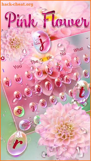 Pink Glossy Flower keyboard Theme screenshot