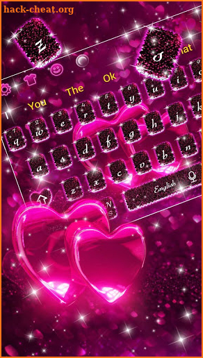 Pink Glossy Glitter Keyboard Theme screenshot