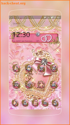 Pink Gold Diamond Live Theme screenshot