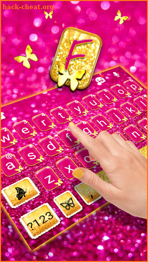 Pink Gold Glitter Keyboard Background screenshot