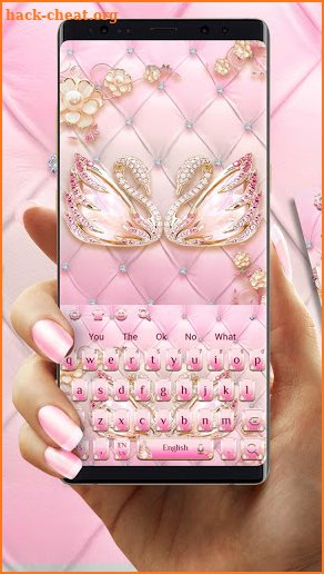 Pink Gold Shine Diamond Swan Keyboard screenshot