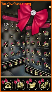 Pink Golden Black  Bow Theme screenshot