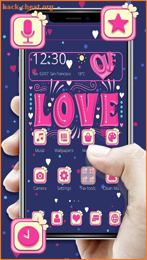 Pink Graffiti Love Heart Theme screenshot