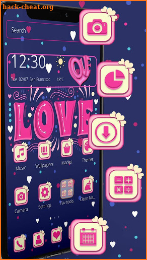 Pink Graffiti Love Heart Theme screenshot