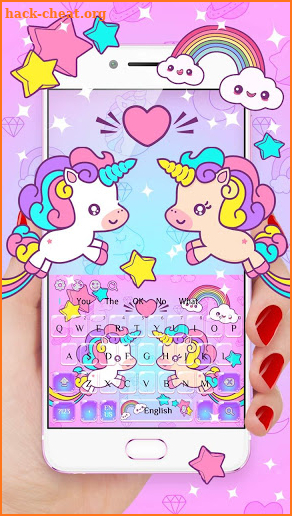 Pink Healing Unicorn Keyboard screenshot