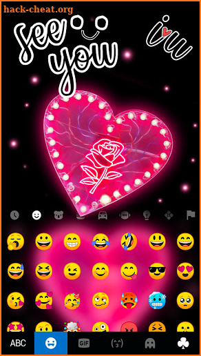 Pink Heart Black Keyboard Background screenshot