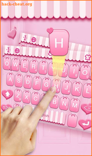 Pink Heart Bow Keyboard Theme screenshot