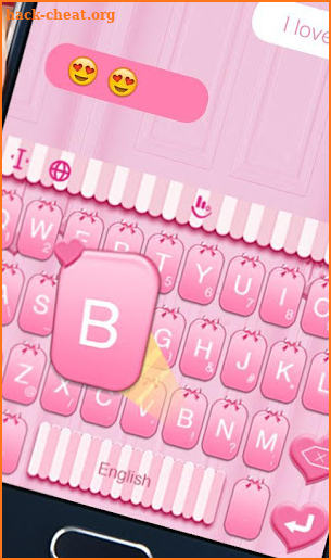 Pink Heart Bow Keyboard Theme screenshot