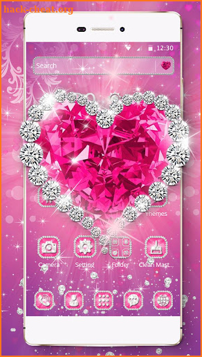 Pink Heart Diamond Theme💞💞 screenshot