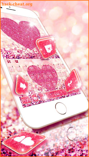 Pink Heart Glitter Keyboard Theme screenshot