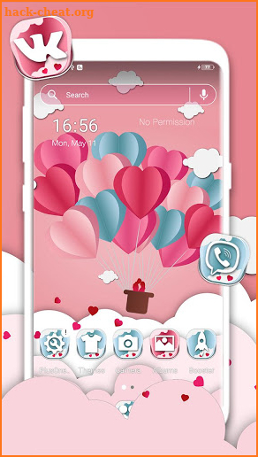 Pink Heart Love Launcher Theme screenshot