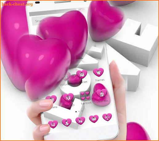 Pink Heart Love Romantic Theme screenshot