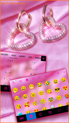 Pink Hearts Diamond Keyboard Background screenshot