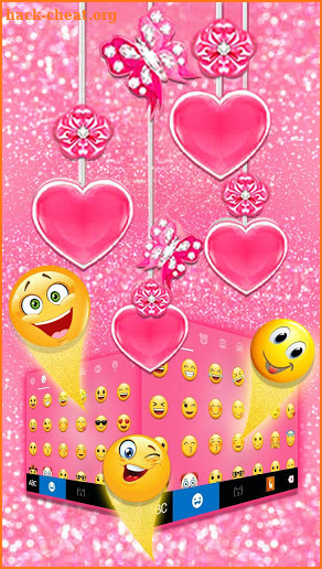 Pink Hearts Keyboard Theme screenshot
