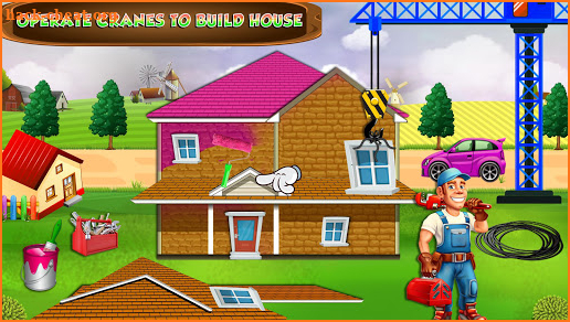 Pink House Construction: Home Builder Games screenshot