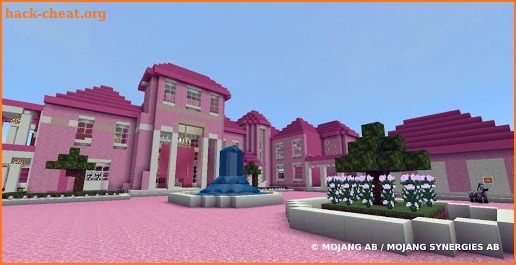 Pink house with furniture. Craft maps and mods screenshot