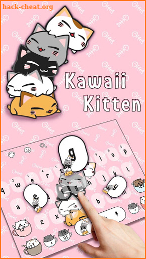 Pink Kawaii Kitten Keyboard Theme screenshot