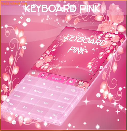 Pink Keyboard Rose Theme screenshot