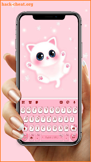 Pink Kitten Paws Keyboard Background screenshot