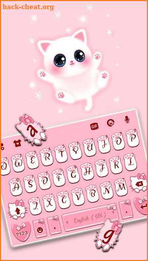 Pink Kitten Paws Keyboard Background screenshot