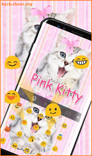 Pink Kitty Keyboard Theme screenshot