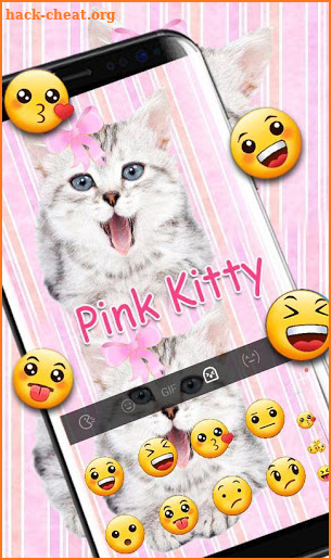 Pink Kitty Keyboard Theme screenshot
