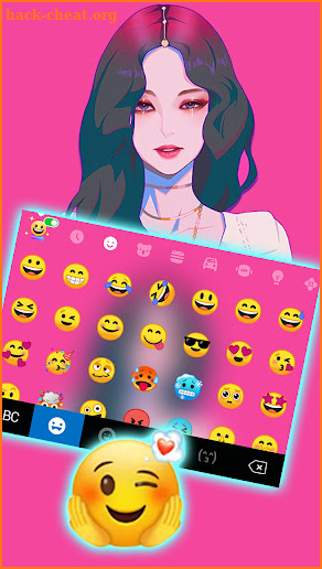 Pink Kpop Girl Keyboard Background screenshot