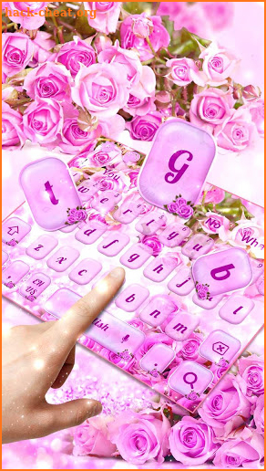 Pink Lavender Rose Keyboard Theme screenshot