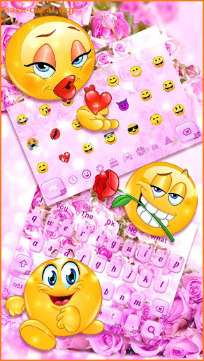 Pink Lavender Rose Keyboard Theme screenshot