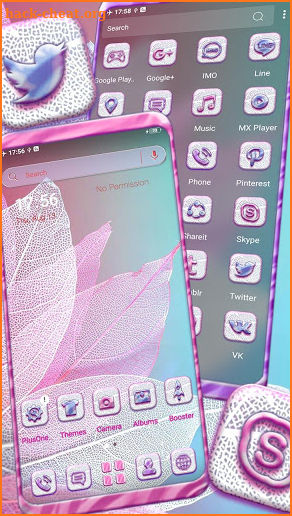 Pink Leaf Theme screenshot