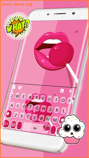 Pink Lollipop Sexy Lips Keyboard Theme screenshot