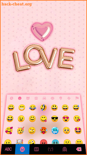 Pink Love Balloons Keyboard Background screenshot