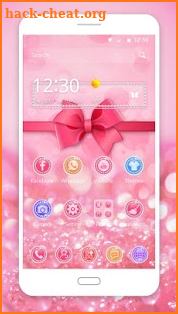 Pink Love Bowknot Theme screenshot