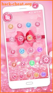 Pink Love Bowknot Theme screenshot