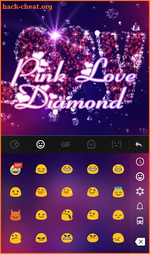 Pink Love Diamond Keyboard Theme screenshot