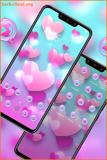 Pink Love Floating Romantic Theme screenshot