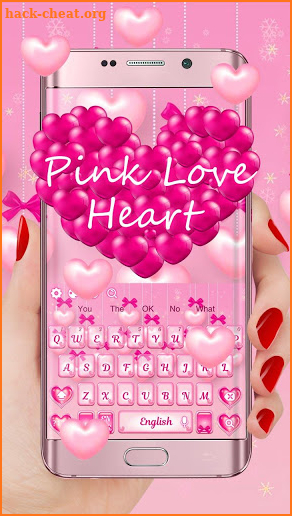 Pink Love Heart keyboard screenshot