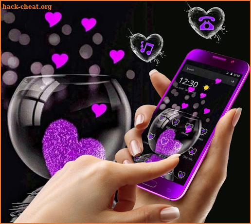 Pink Love Heart Theme screenshot