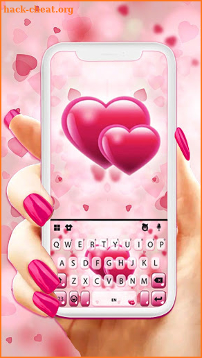 Pink Love Hearts Keyboard Background screenshot