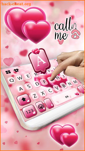 Pink Love Hearts Keyboard Background screenshot